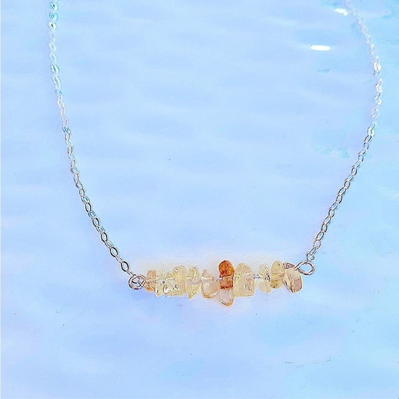 Sterling Silver and Citrine Necklace 18” inches - Picture 4 of 4
